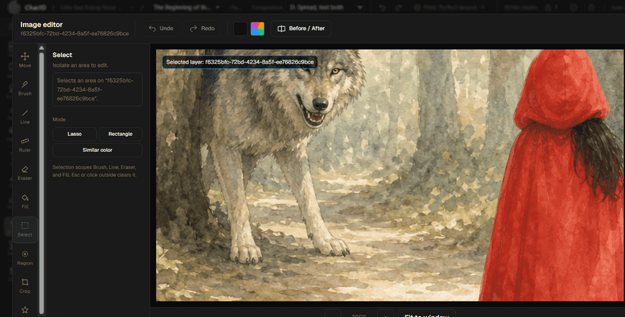 A flaw in the image, spotted in the CharID image editor.