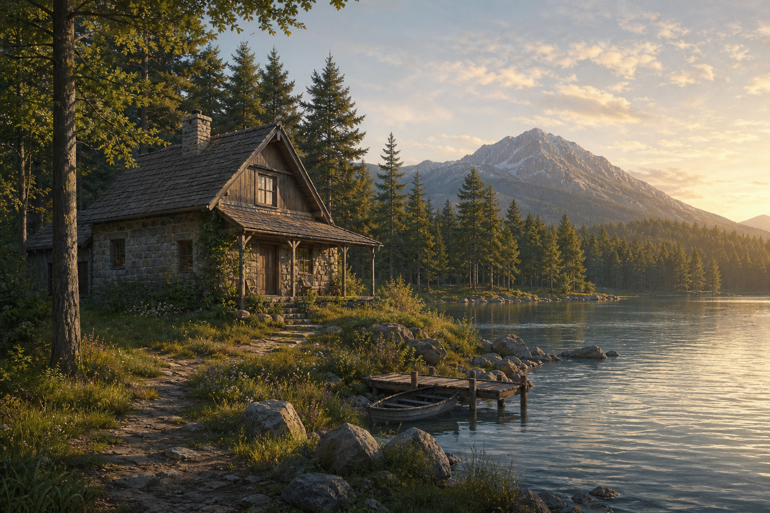 Default Realistic: Cottage by the lake
